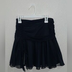 MOD high rise black mesh ruffle skirt
